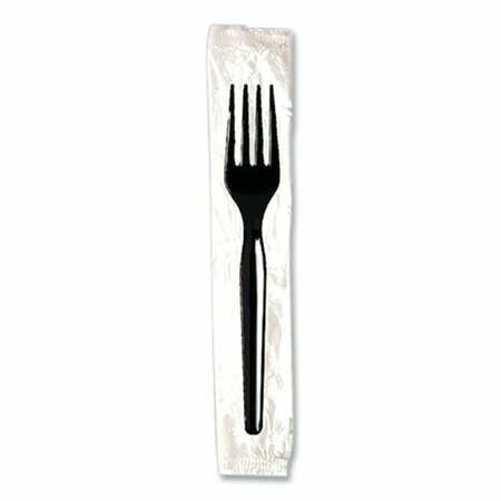 DIXIE Individually Wrapped Mediumweight Polystyrene Cutlery, Fork, Black, PK1000, 1000PK FM53C1